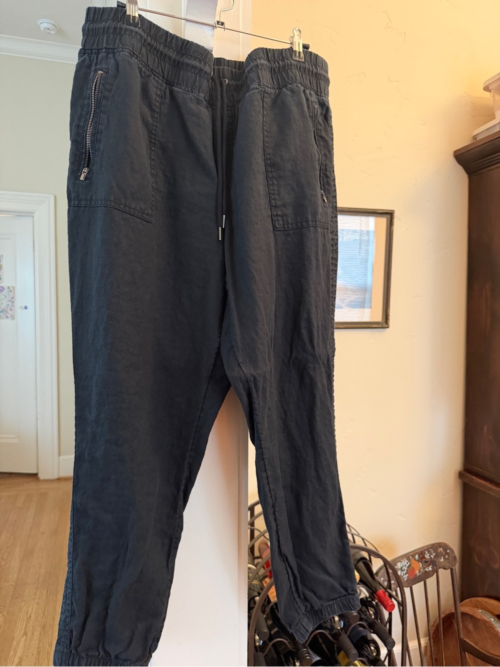 Athleta Black Cabo linen Drawstring Jogger Pants